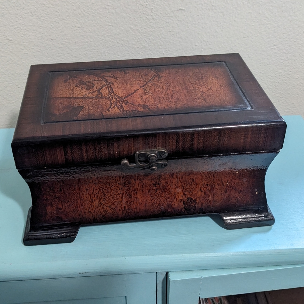 Vintage Lacquer Wood Storage Box